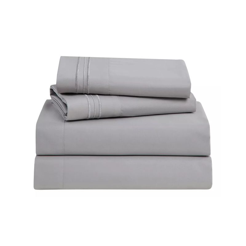 IMPORTCLICK - Juego Sábanas Hotel Ultra Suave Microfibra + 2 Fundas Bordadas King Blanco IMPORTCLICK