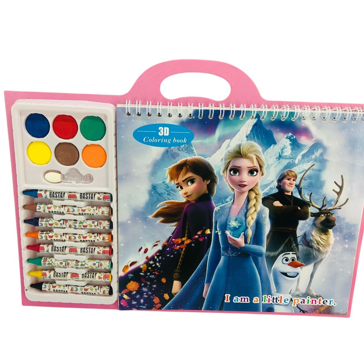 GENERICO - Maletin Cuaderno Dibujo Animados Crayones Acuarela Princesa