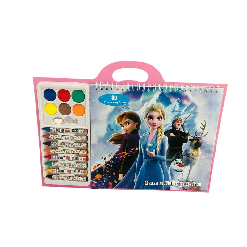 GENERICO - Maletin Cuaderno Dibujo Animados Crayones Acuarela Princesa