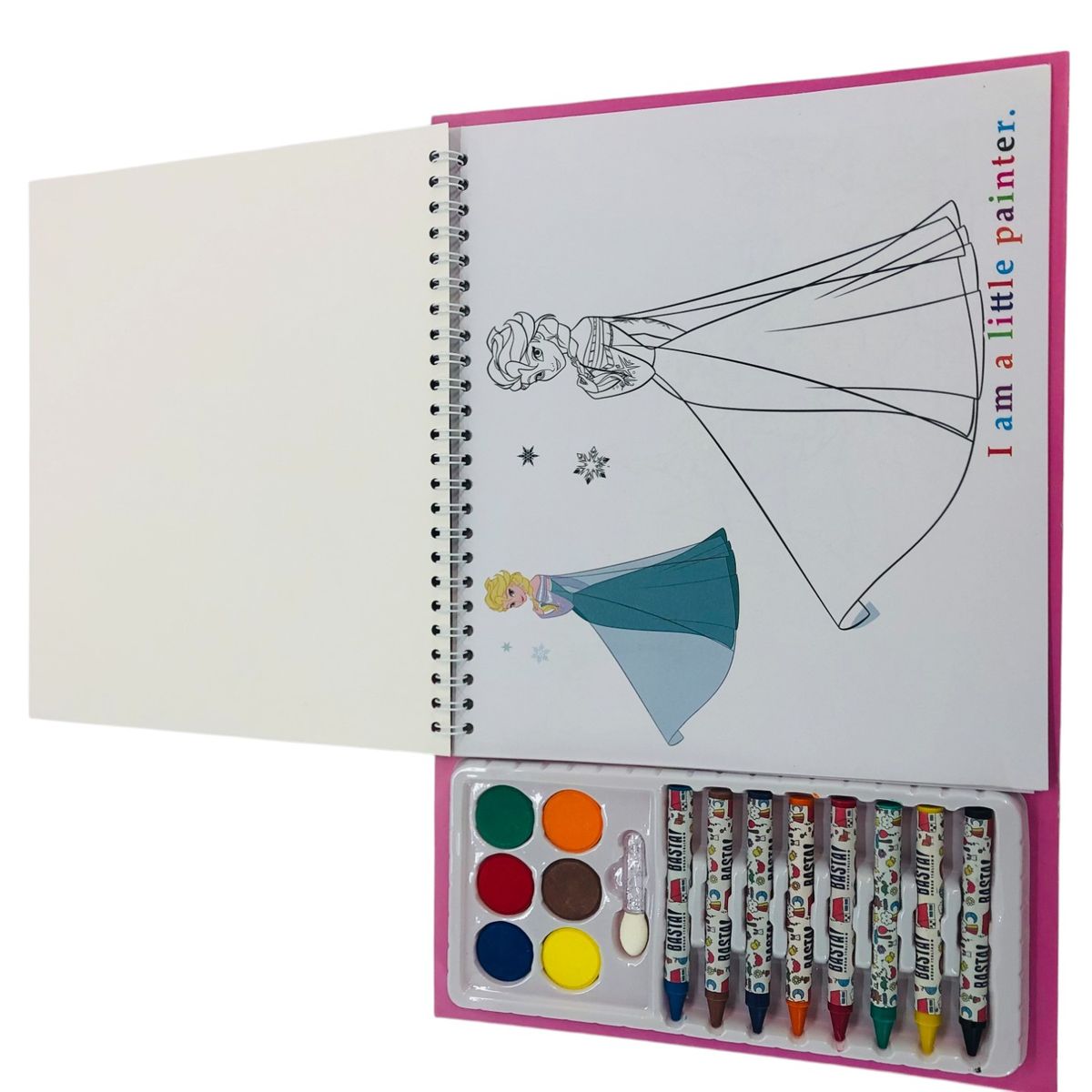 GENERICO - Maletin Cuaderno Dibujo Animados Crayones Acuarela Princesa