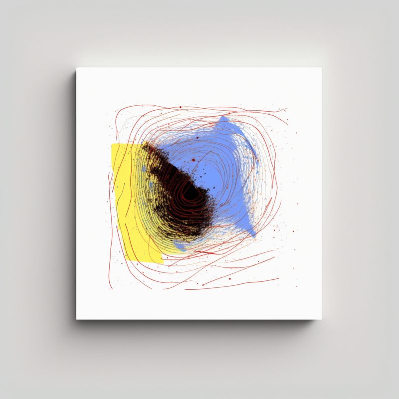 GENERICO - Cuadro Moderno Con Lindas Líneas De Zorros 80x80 Cm