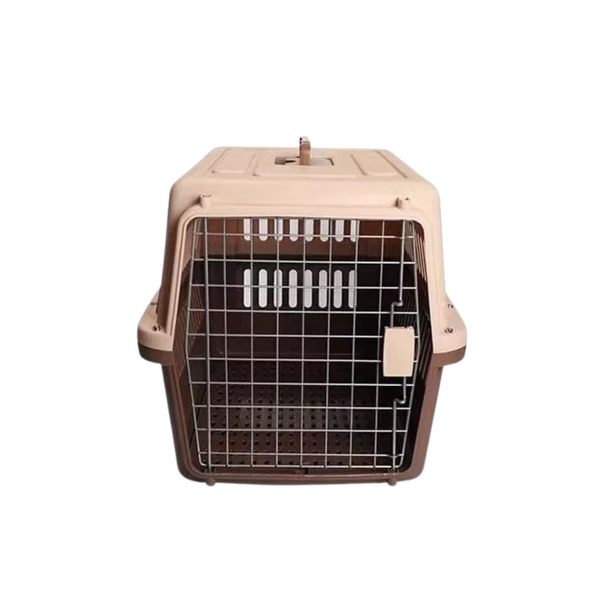 IMPORTCLICK - Jaula Transporte Mascotas 61x40x41 CM Marrón IMPORTCLICK