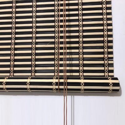 Imagen 2 del producto Cortina Persiana Roller Enrollable Bambú Negro Beige 120x180 CM