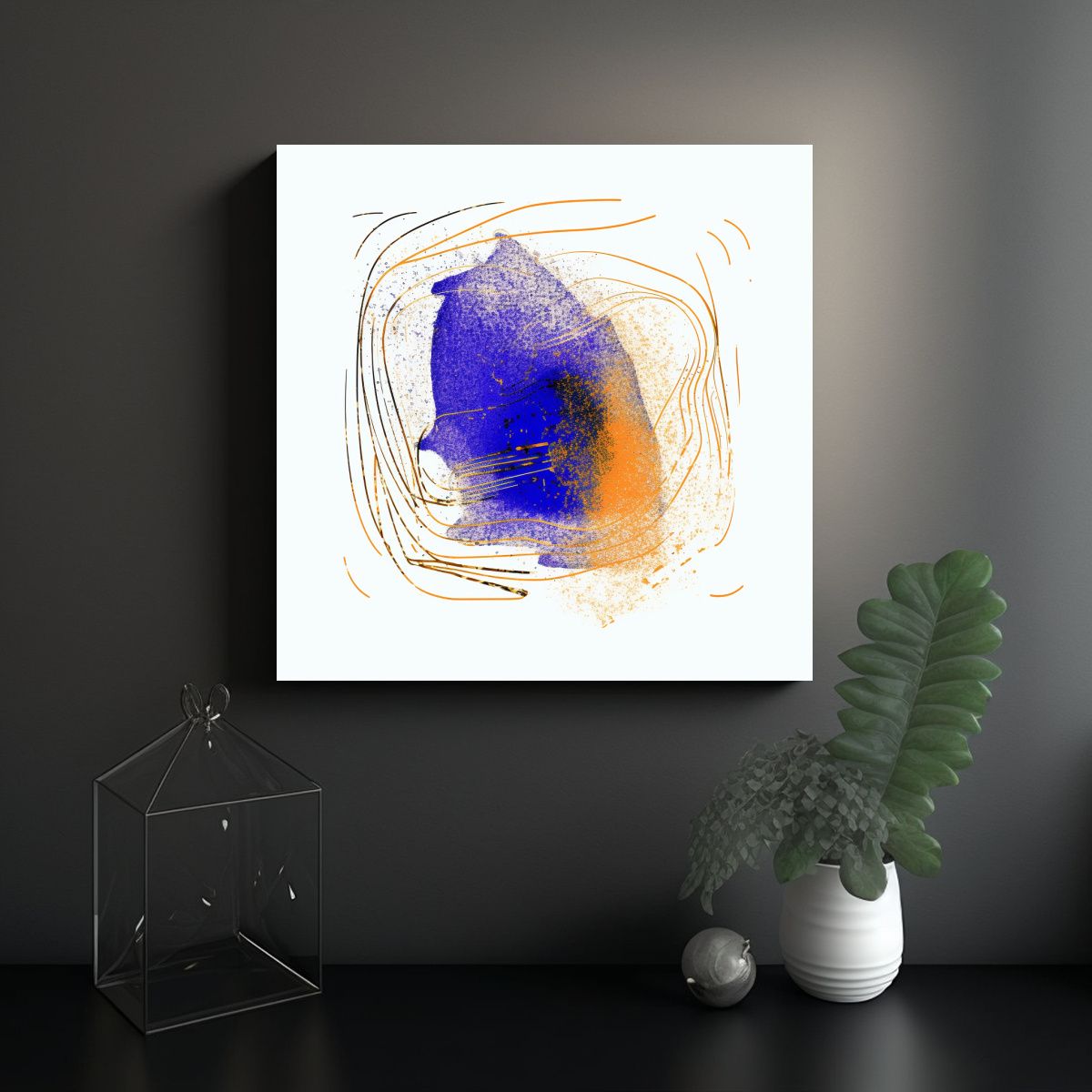 GENERICO - Pintura En Lienzo Con Vibrantes Colores De Zorro 70x70 Cm