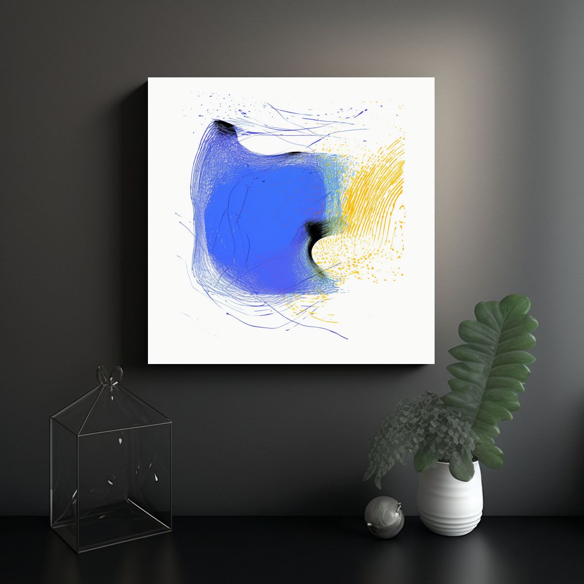 GENERICO - Pinturas Decorativas Simétricas De Zorros En 60x60 Cm