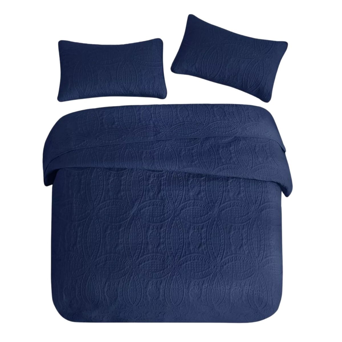 IMPORTCLICK - Cubrecama Quilt Reversible Queen 228x228 CM Más Fundas Almohada Azul - Azul