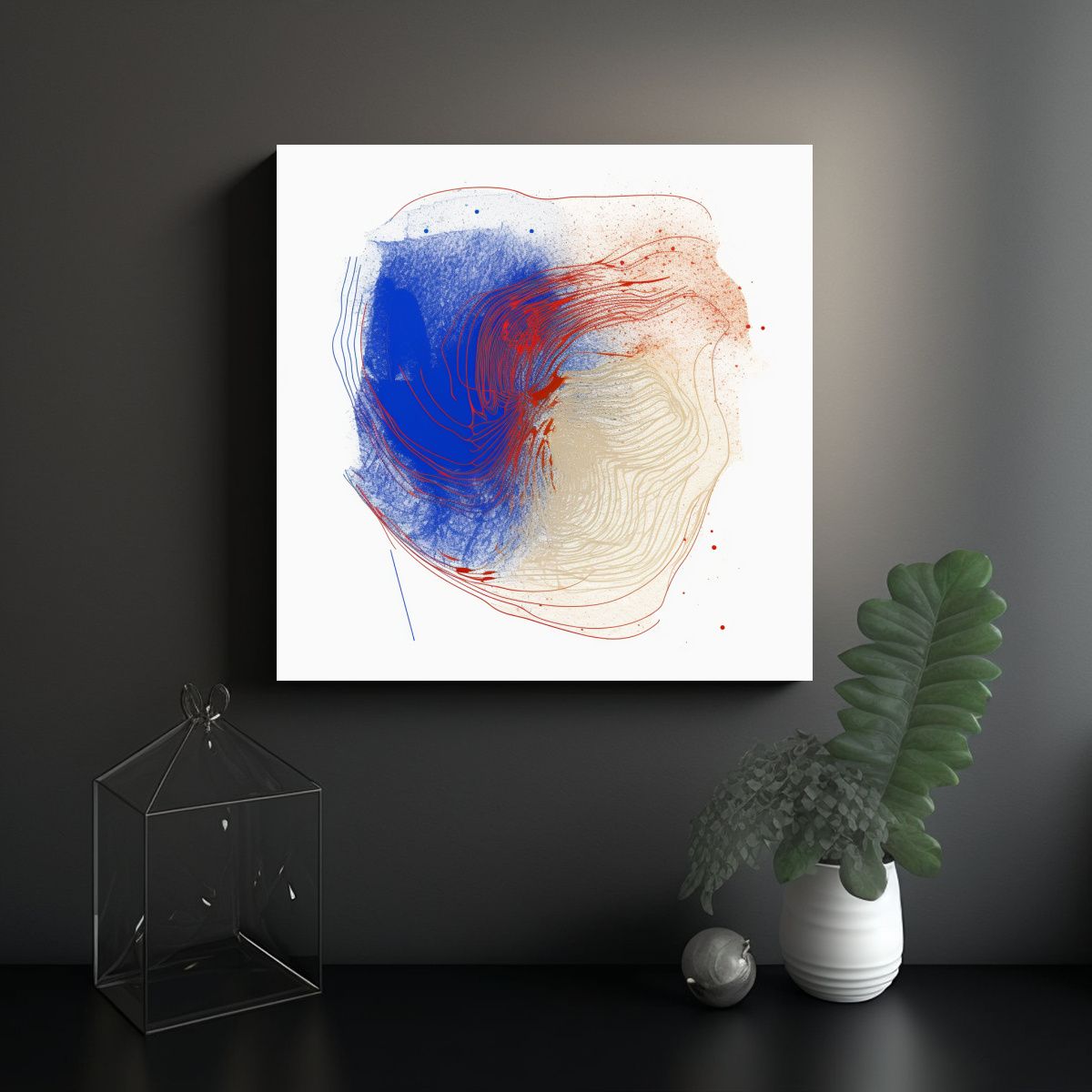 GENERICO - Pinturas Decorativas Con Estética De Lienzo En 50x50 Cm