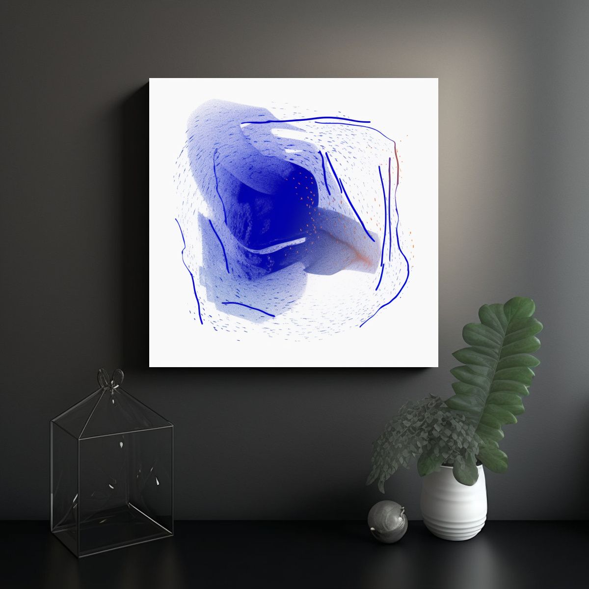 GENERICO - Cuadro Geométrico Zorro En Lienzo: Arte 60x60 Cm