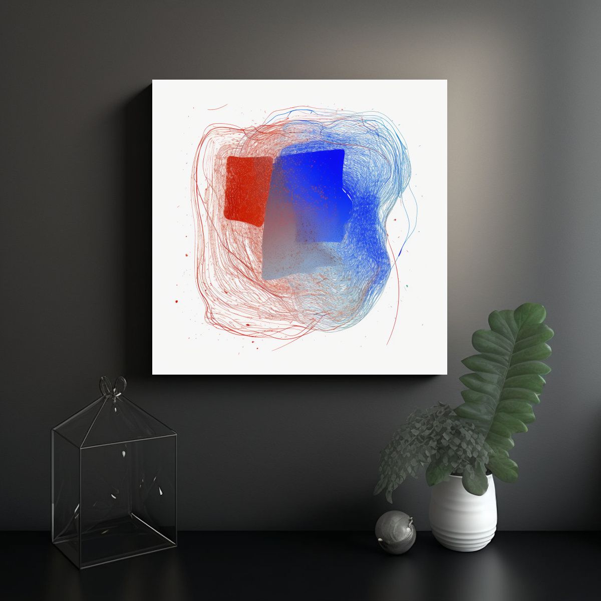 GENERICO - Cuadro Zorro Escena Natural En Lienzo: 70x70 Cm