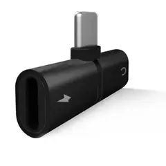 GENERICO - Adaptador 2 en 1 Lightning Negro