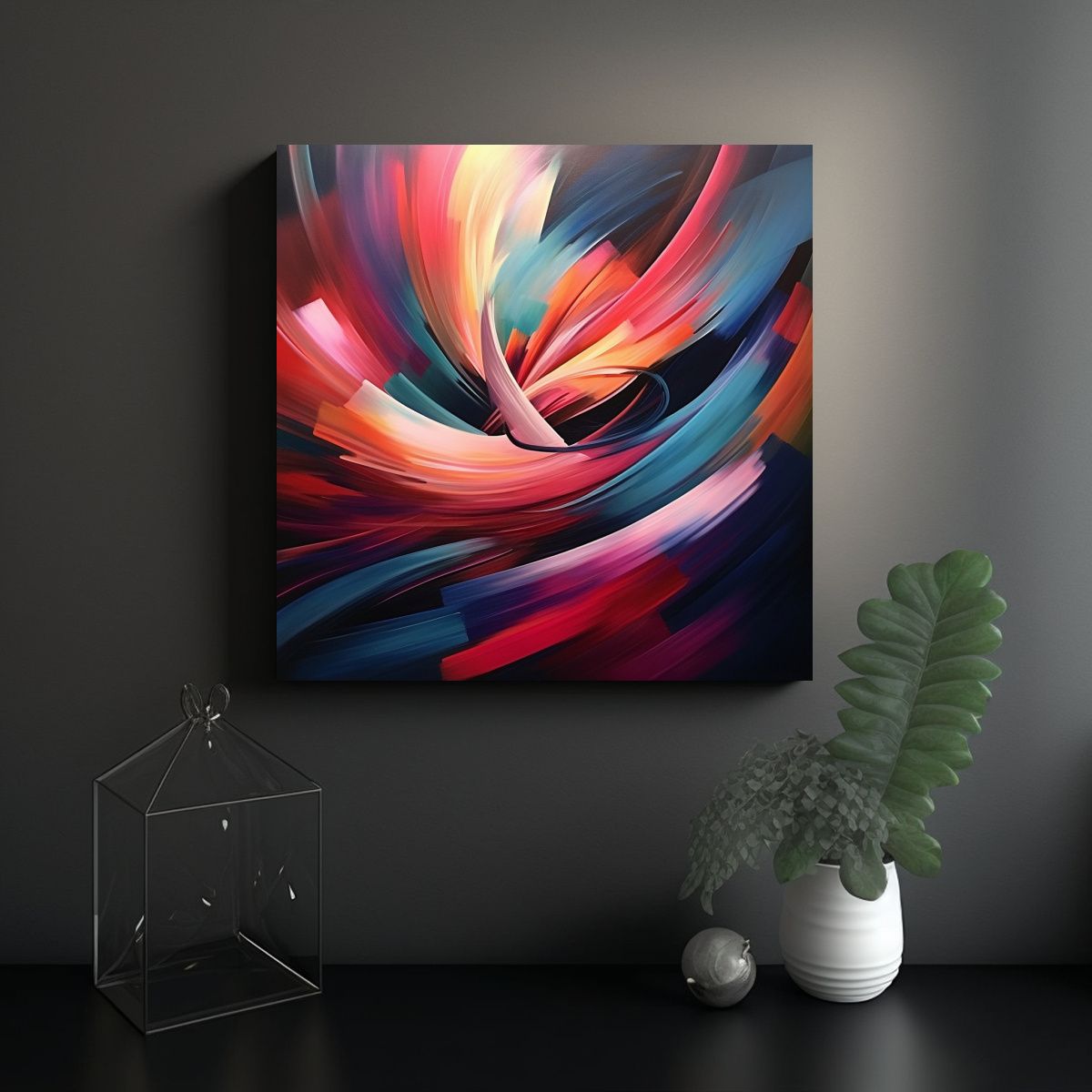 GENERICO - Cuadro Abstracto Para Decorar Comedor Con Estilo 70x70 Cm