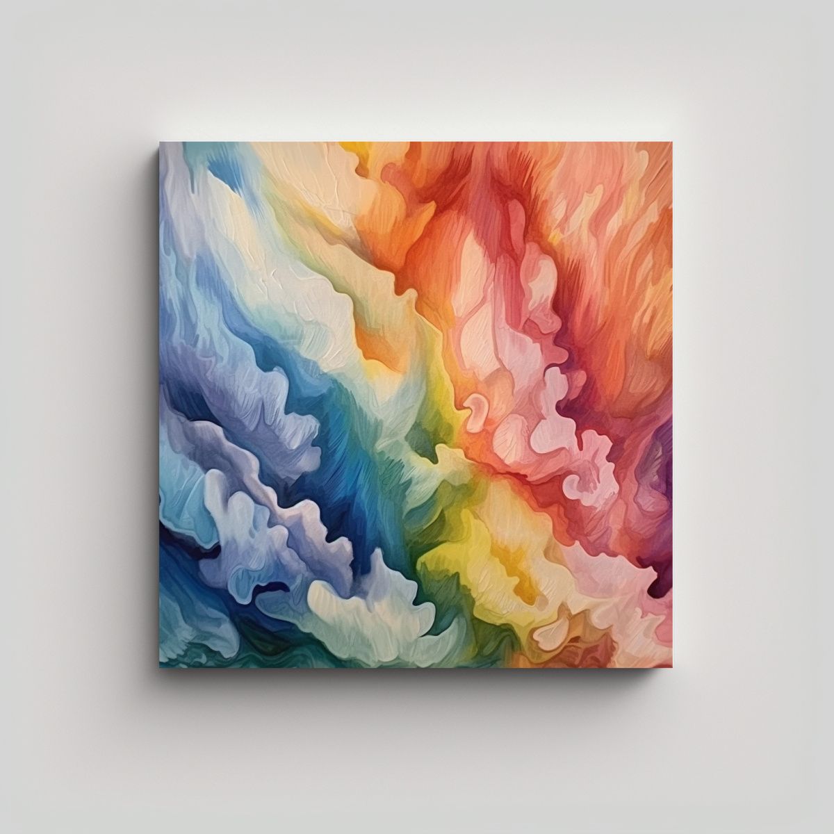 GENERICO - Cuadro En Acuarela Económico Con Múltiples 70x70 Cm