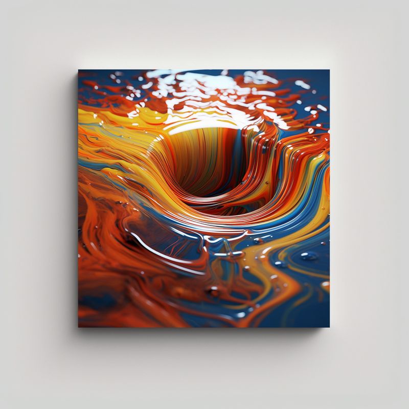 GENERICO - Cuadro En Bastidor Moderno Abstracto Brillante V5 90x90 Cm