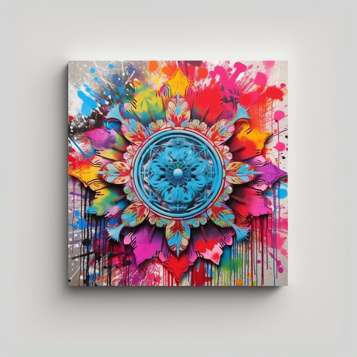 GENERICO - Pintura Callejera Moderna En Relieve Con Graffiti 80x80 Cm