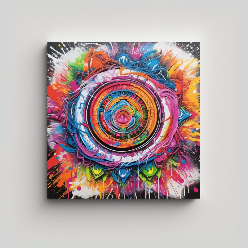GENERICO - Cuadro Vanguardia Belleza Natural Graffiti Marker 90x90 Cm