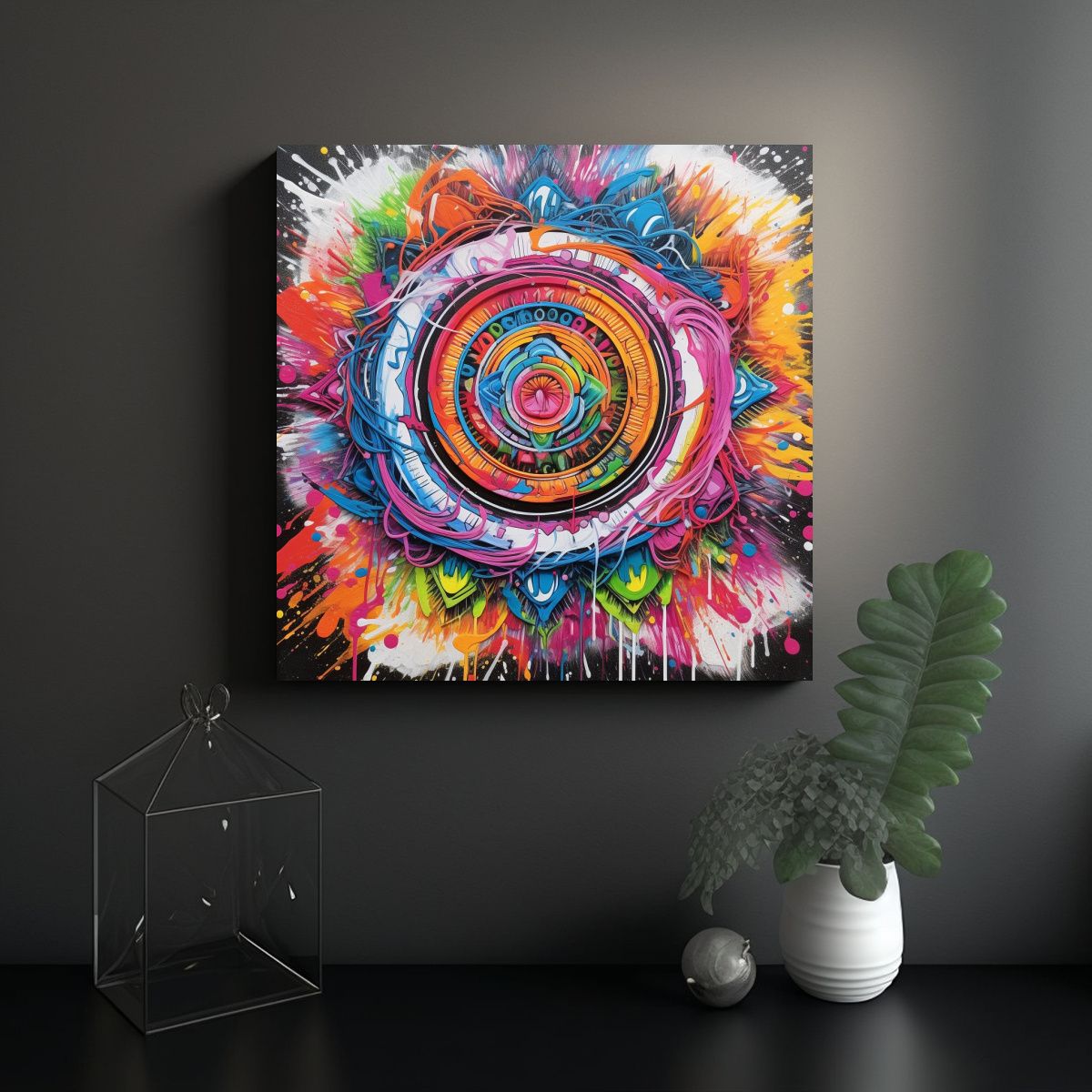 GENERICO - Cuadro Vanguardia Belleza Natural Graffiti Marker 60x60 Cm