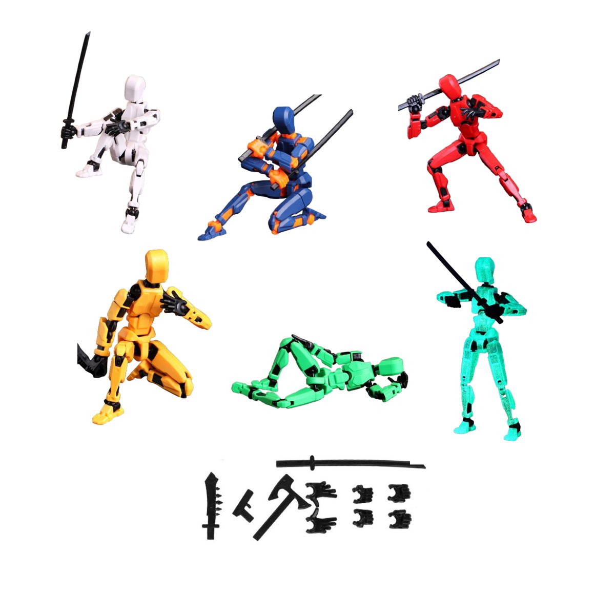 ATURE - 6 Muñecos Robot Armable Juguete Antiestrés 13 Articulaciones