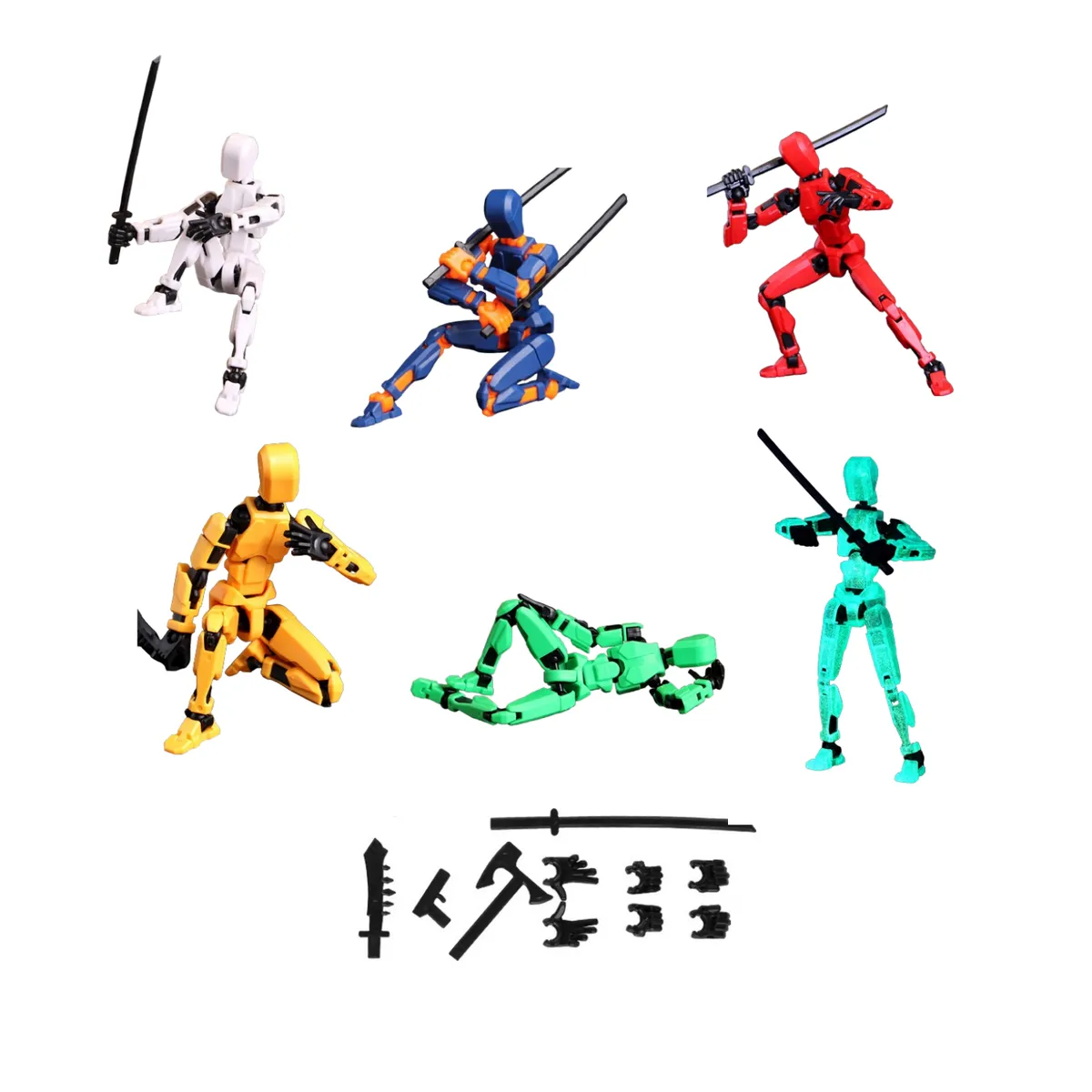 ATURE - 6 Muñecos Robot Armable Juguete Antiestrés 13 Articulaciones