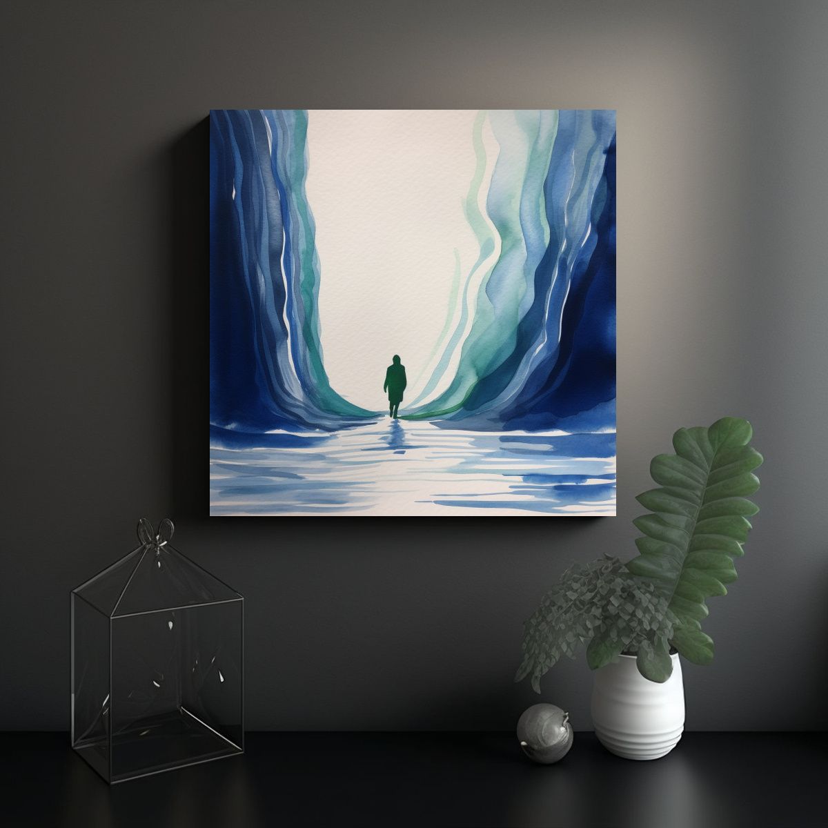 Pintura Elegante En Acuarela Con Contorno 50x50 Cm, marca GENERICO - Foto 2