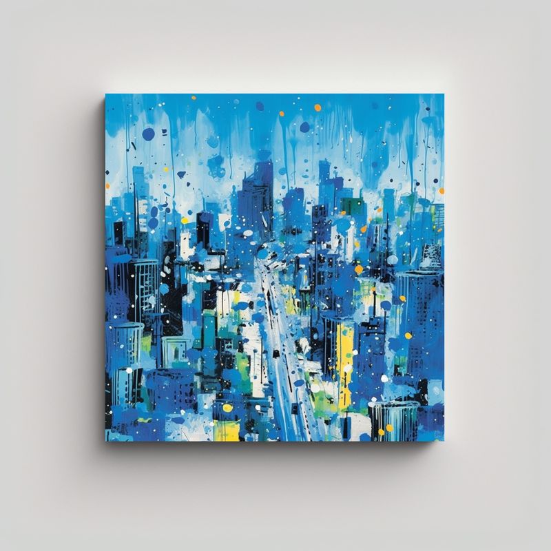 GENERICO - Pinturas Decorativas Azul Cian Tiedye De Wu 60x60 Cm