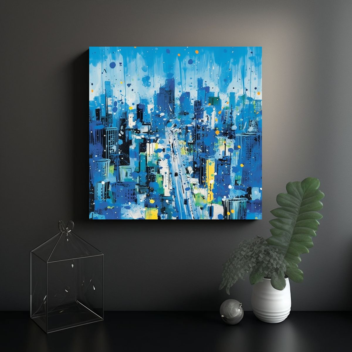GENERICO - Pinturas Decorativas Azul Cian Tiedye De Wu 60x60 Cm
