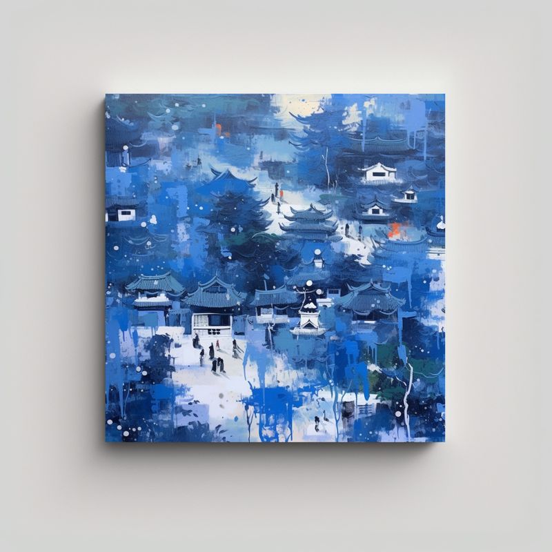 GENERICO - Pinturas Decorativas De Wu Guanzhong Con Tonos 60x60 Cm