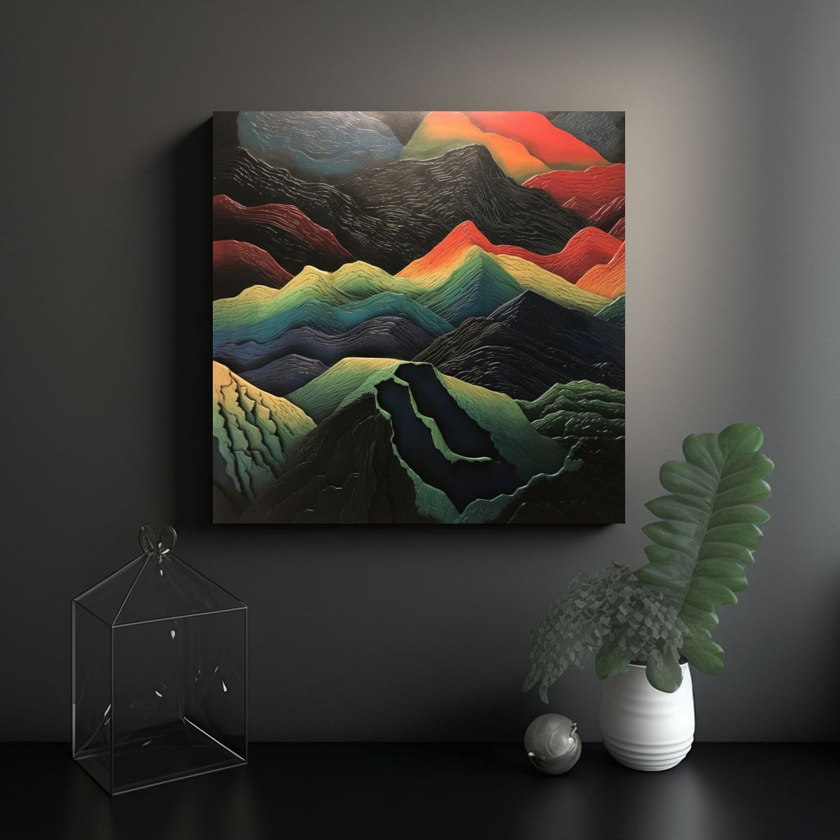 GENERICO - Cuadro Inspiración Gama De Colores En Relieve 70x70 Cm