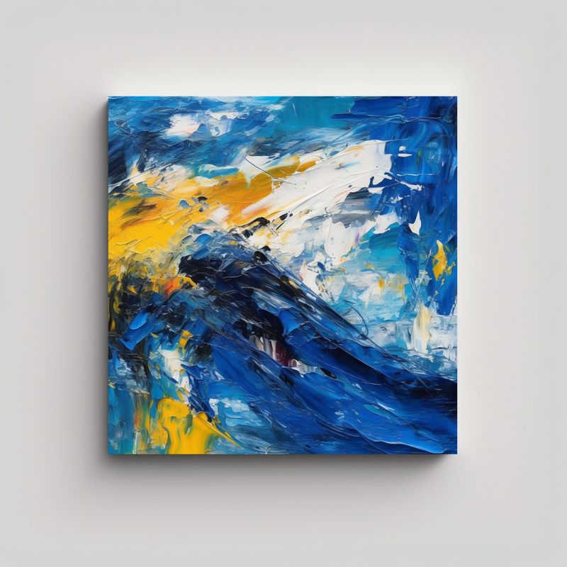 GENERICO - Arte Abstracto Rectangular Inspirado En Asger 80x80 Cm