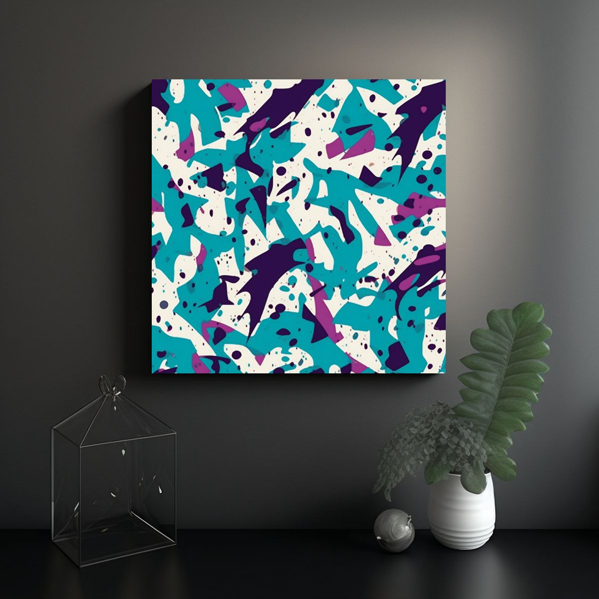 GENERICO - Diseño Bastidor Madera Patrón Camuflaje 70x70 Cm