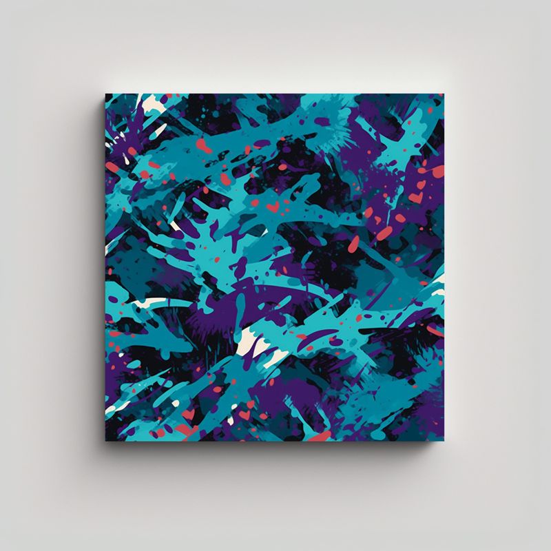 GENERICO - Cuadro Decorativo De Arte: Patrón Camuflaje 80x80 Cm