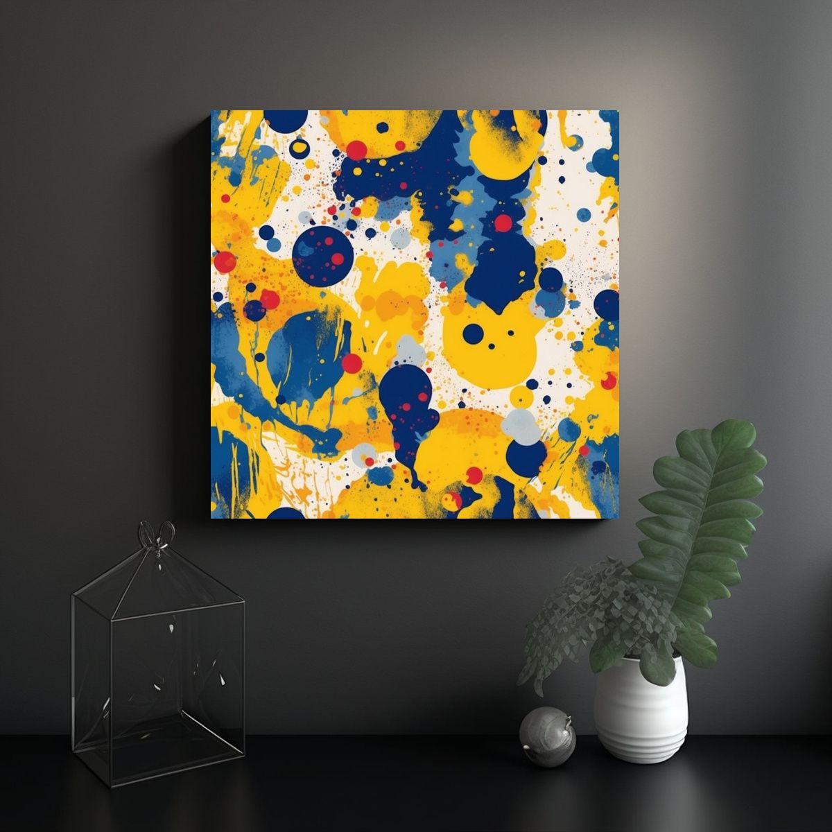 GENERICO - Cuadro En Bastidor: Patrón Camuflaje Inspirado 70x70 Cm