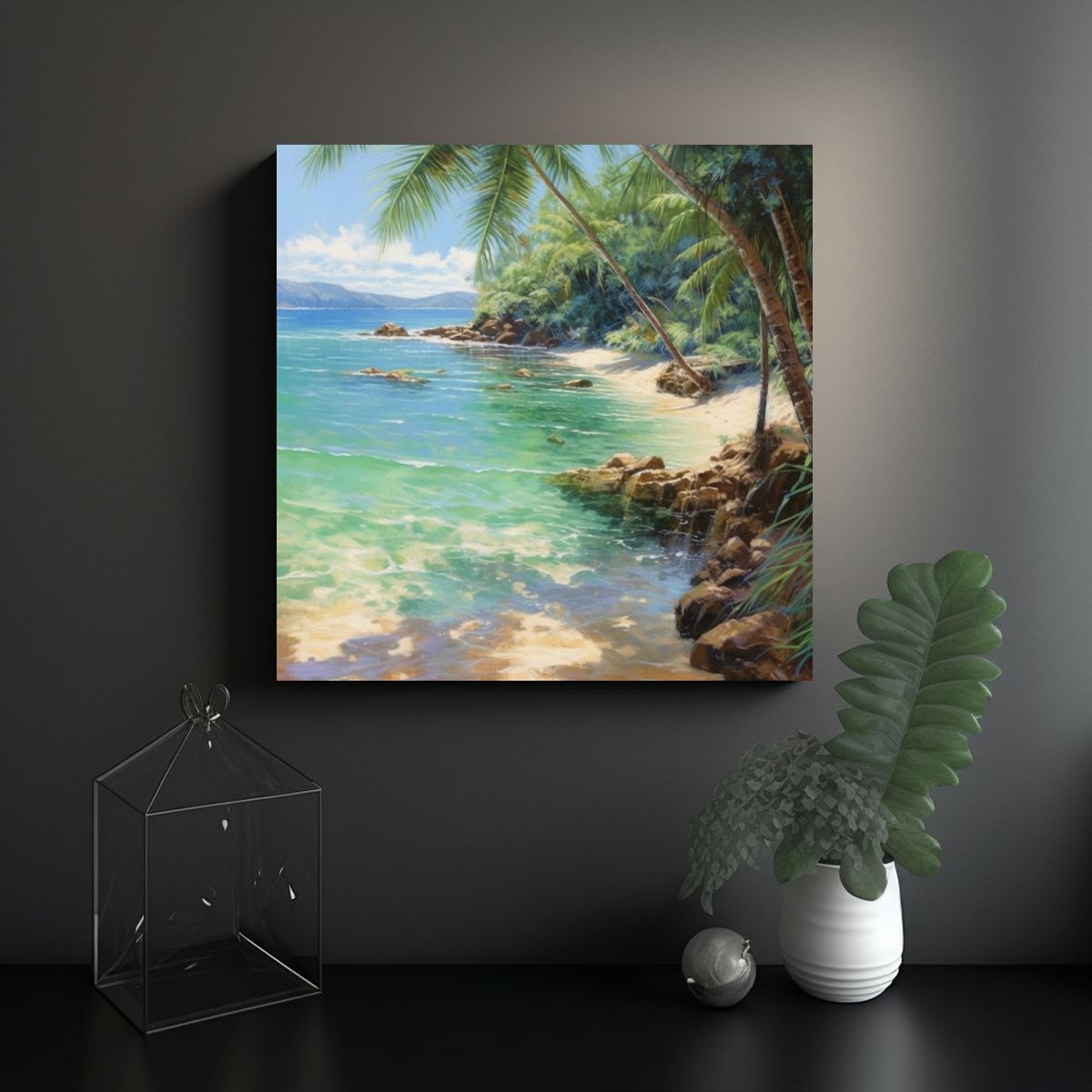 GENERICO - Pintura Capturando La Serenidad De Un Rincón 50x50 Cm