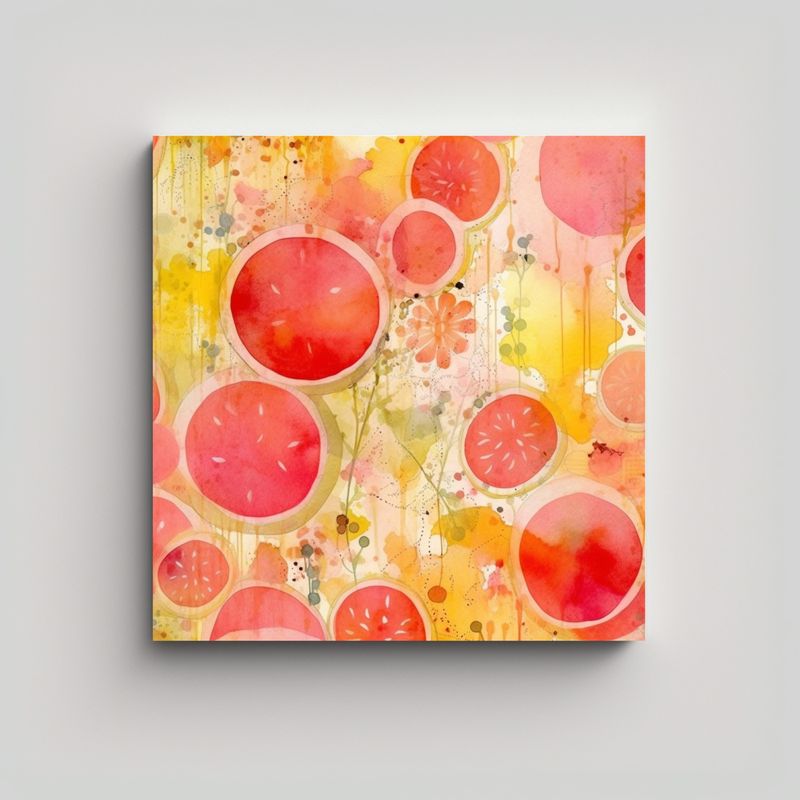 GENERICO - Pintura Decorativa Original: Rebanadas De Tomate 80x80 Cm