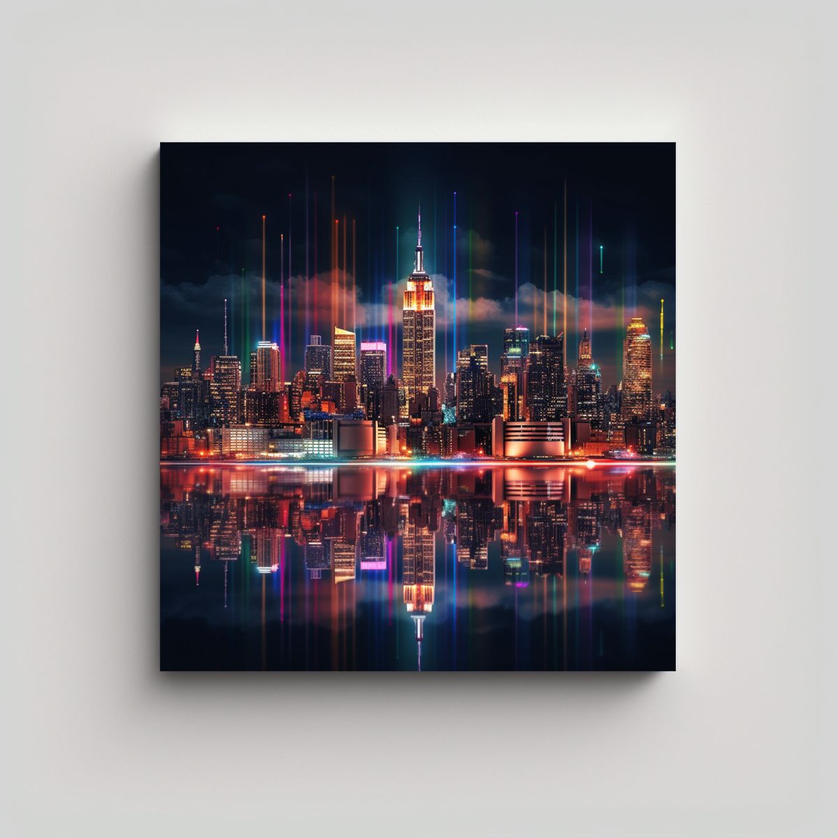 GENERICO - Cuadro Mural Urbano Con Skyline De Nueva York Y 60x60 Cm