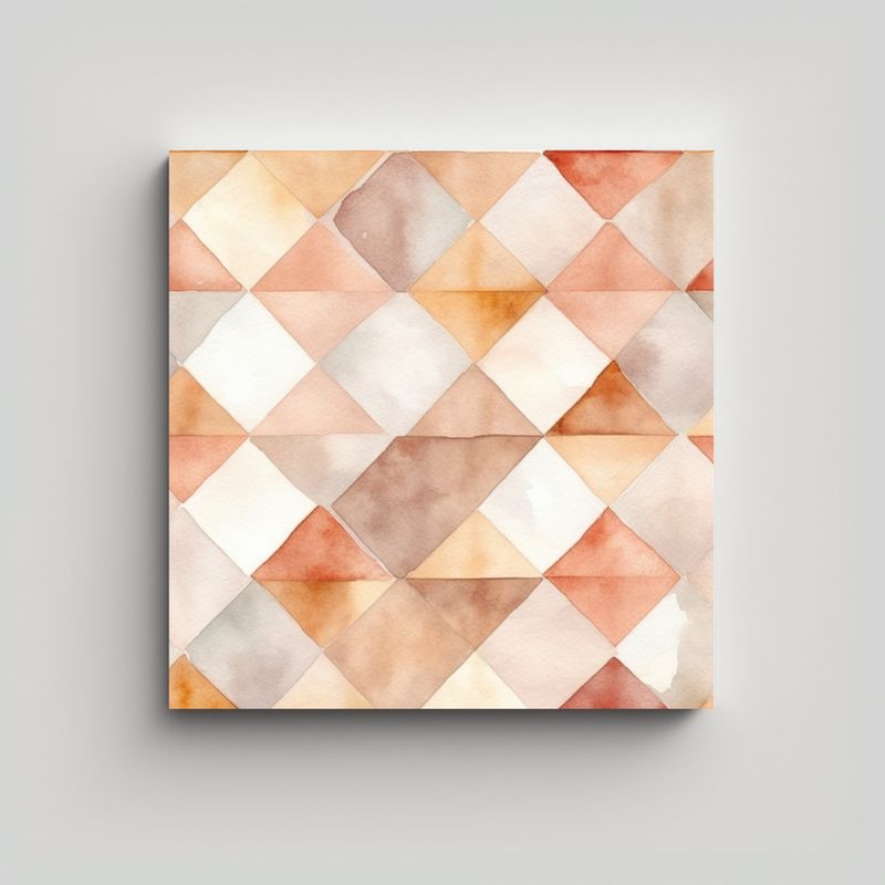 GENERICO - Pintura Minimalista Con Acuarela En Tono Neutro 80x80 Cm