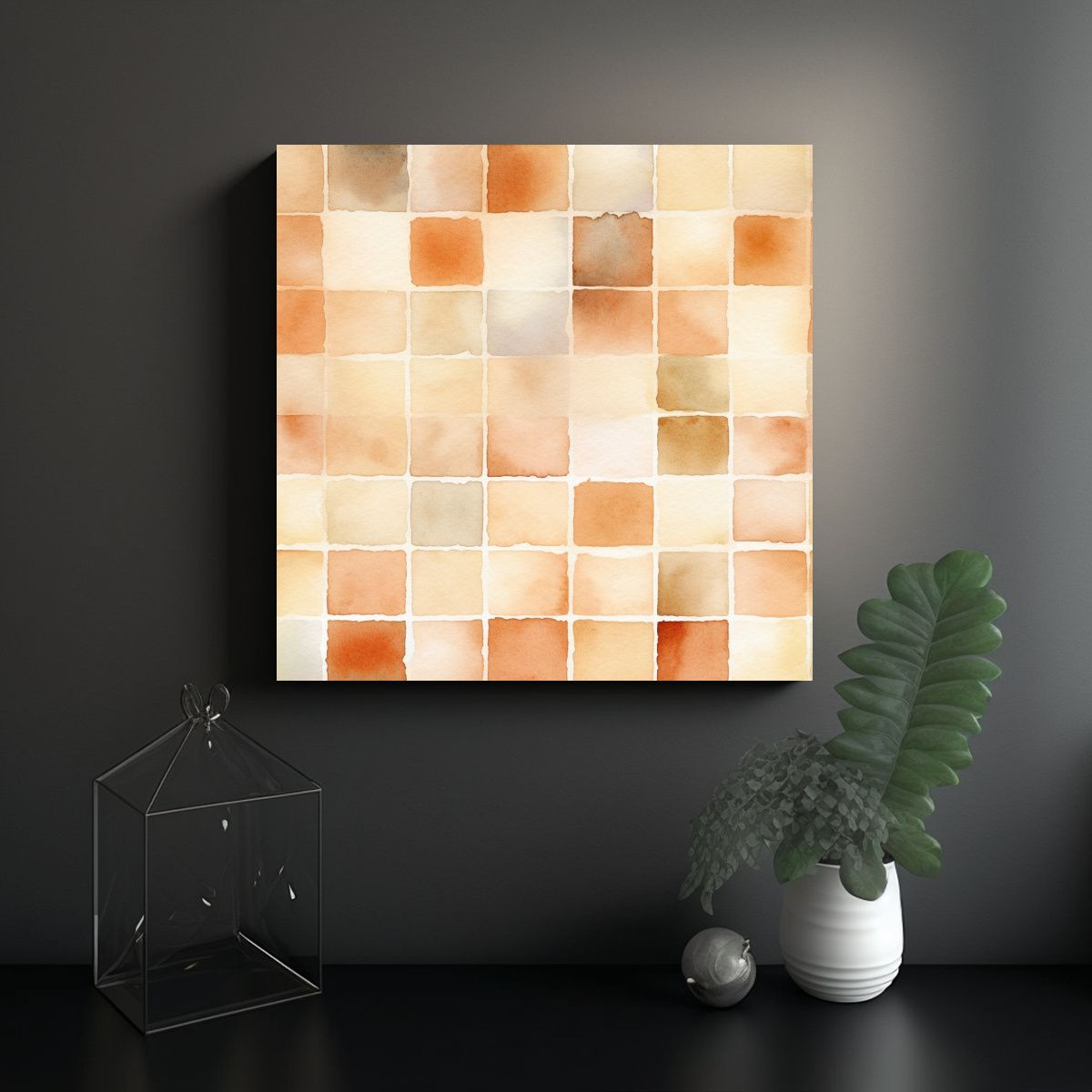 GENERICO - Pintura Decorativa En Tono Neutro De Acuarela Sin 90x90 Cm