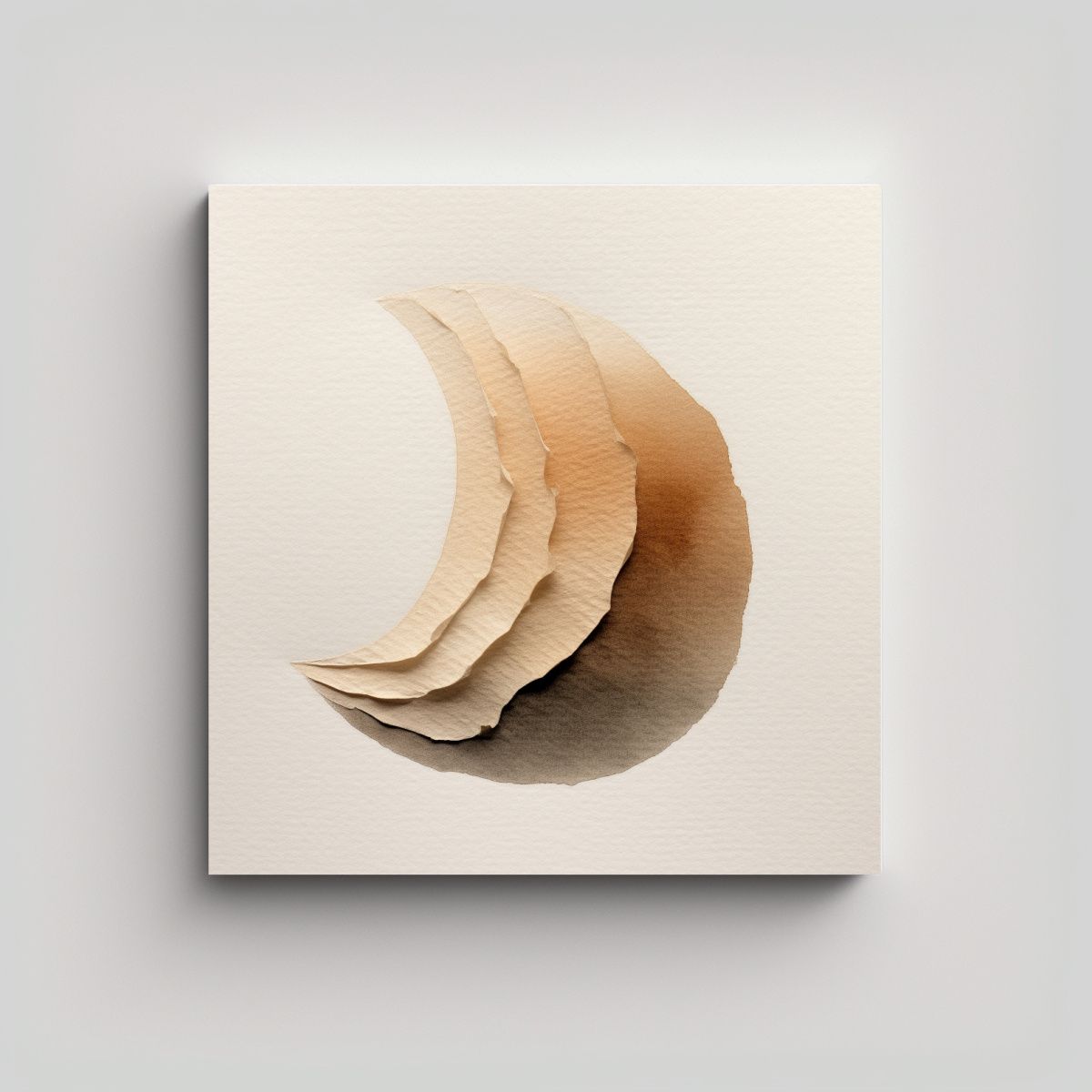 GENERICO - Cuadro Watercolor Beige Texturizado En Bastidor 70x70 Cm