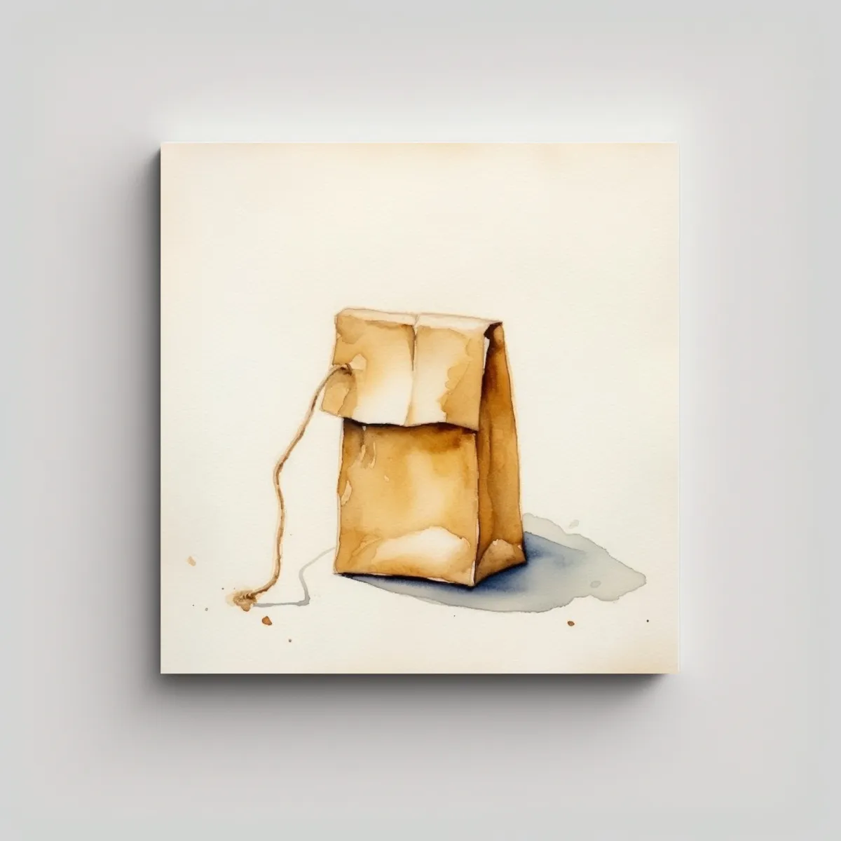 GENERICO - Lienzo Creativo Sala: Acuarela Beige Teabag 90x90 Cm