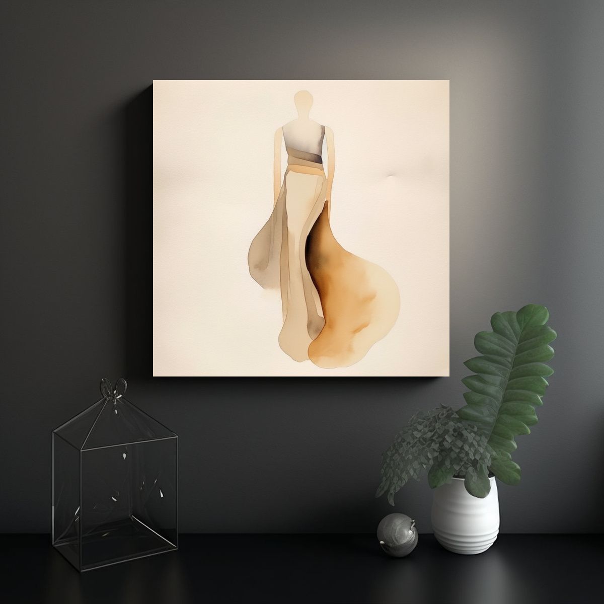 GENERICO - Cuadro Acuarela Vitalidad: Hermosos Colores Beige 60x60 Cm