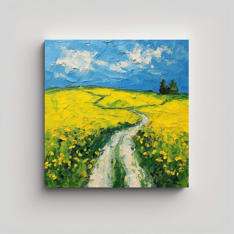 GENERICO - Pinturas Decorativas De Un Pequeño Sendero Entre 90x90 Cm