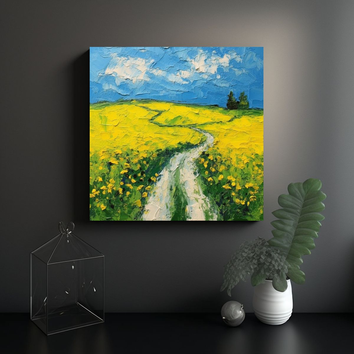 GENERICO - Pinturas Decorativas De Un Pequeño Sendero Entre 60x60 Cm