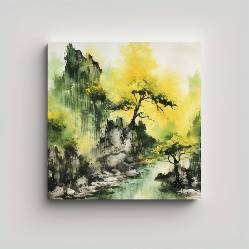 GENERICO - Pinturas Decorativas Chinas Con Detalles 50x50 Cm