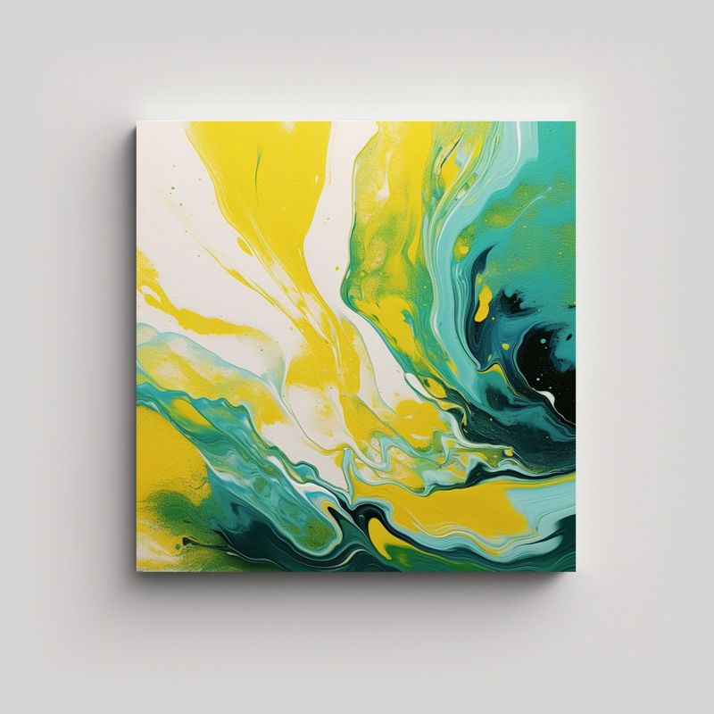 GENERICO - Pintura Acuarela Armonía Cromática Estilo 70x70 Cm