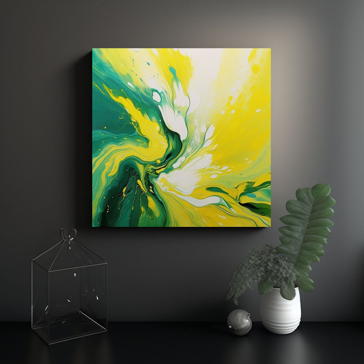 GENERICO - Pintura China De Técnica De Salpicaduras: Arte 70x70 Cm