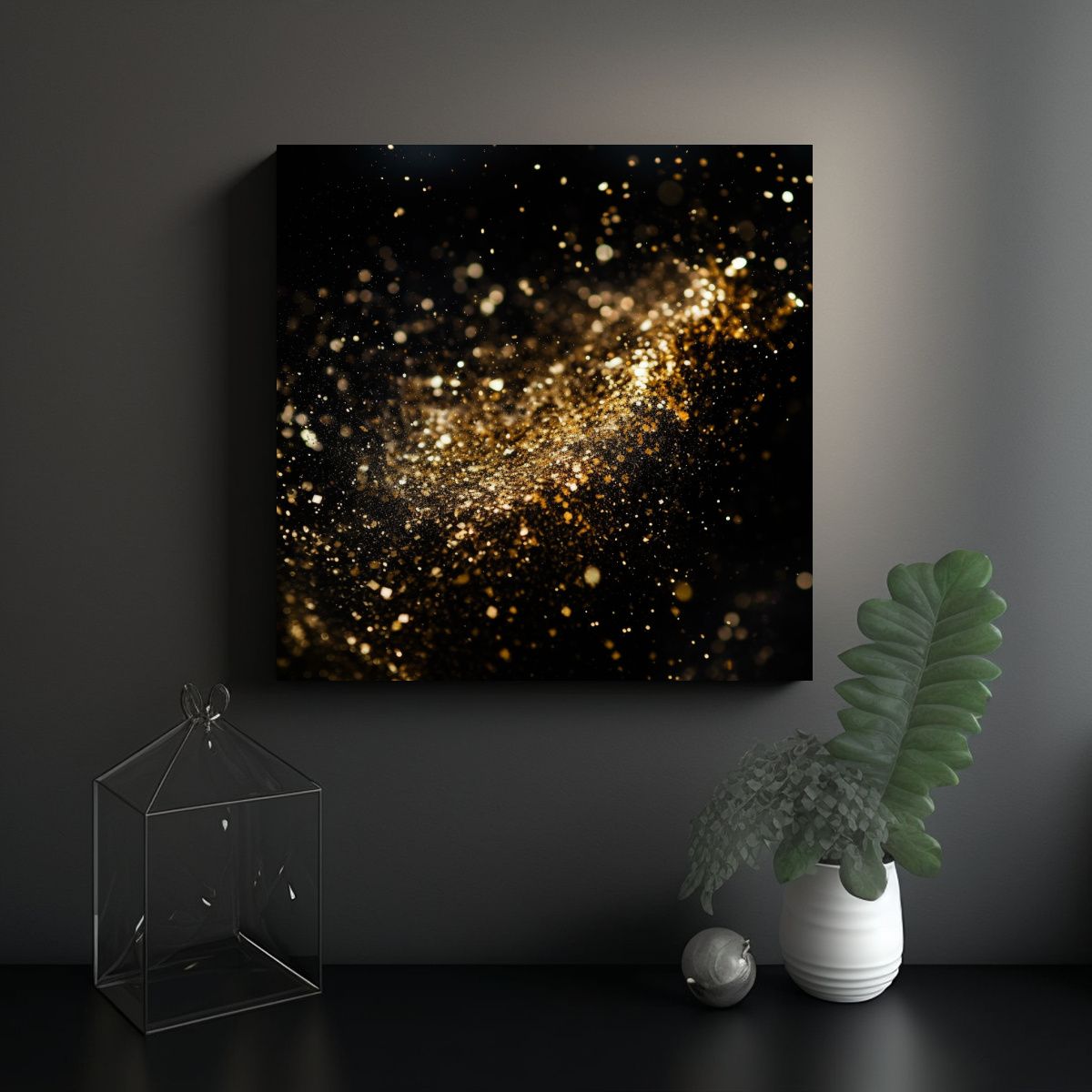 GENERICO - Pinturas Decorativas De Vanguardia En Oro Y 50x50 Cm