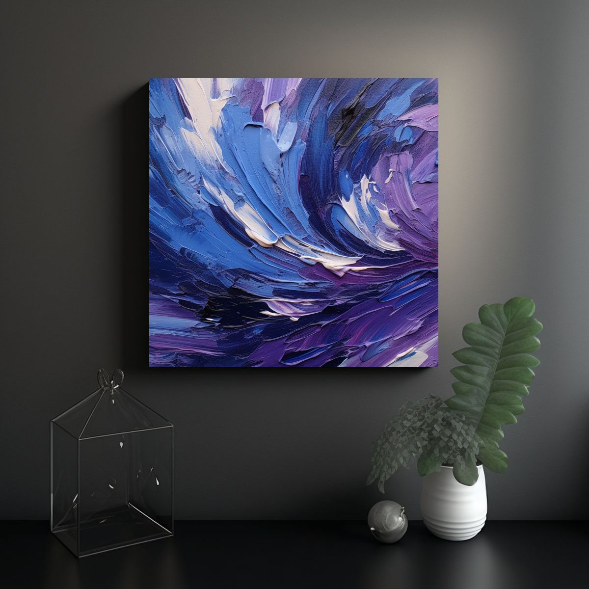 GENERICO - Pintura En Lienzo Con Fuerza Dinámica Y 70x70 Cm