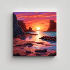 GENERICO - Cuadro Decorativo: Hermosa Puesta De Sol En Una 50x50 Cm