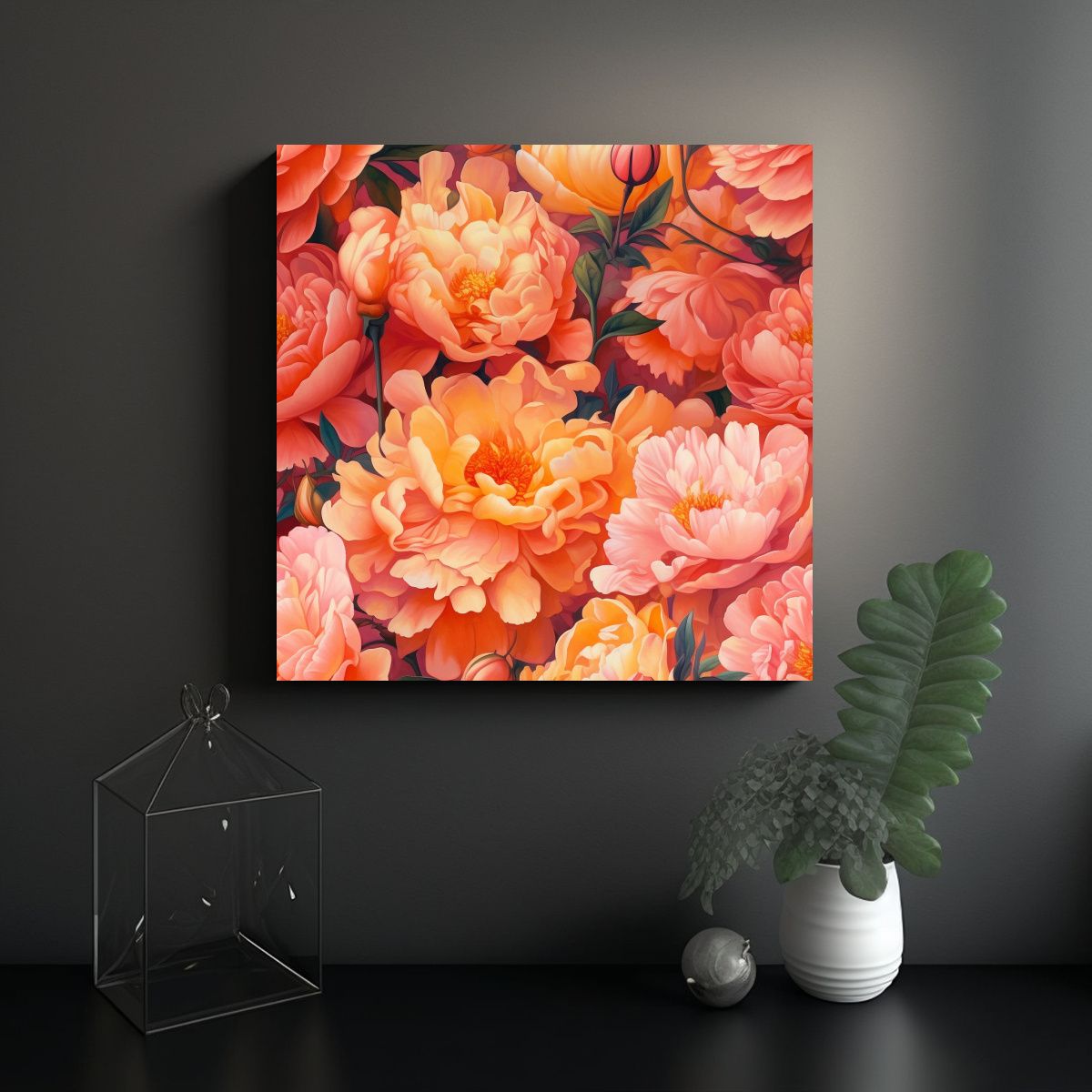 GENERICO - Cuadro Cuadrado Alta Resolución Estilo Charlie 80x80 Cm