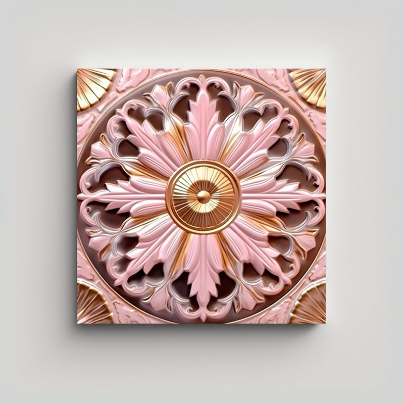 GENERICO - Ornamento Sin Costuras En Estilo Damasco, Tonos 90x90 Cm