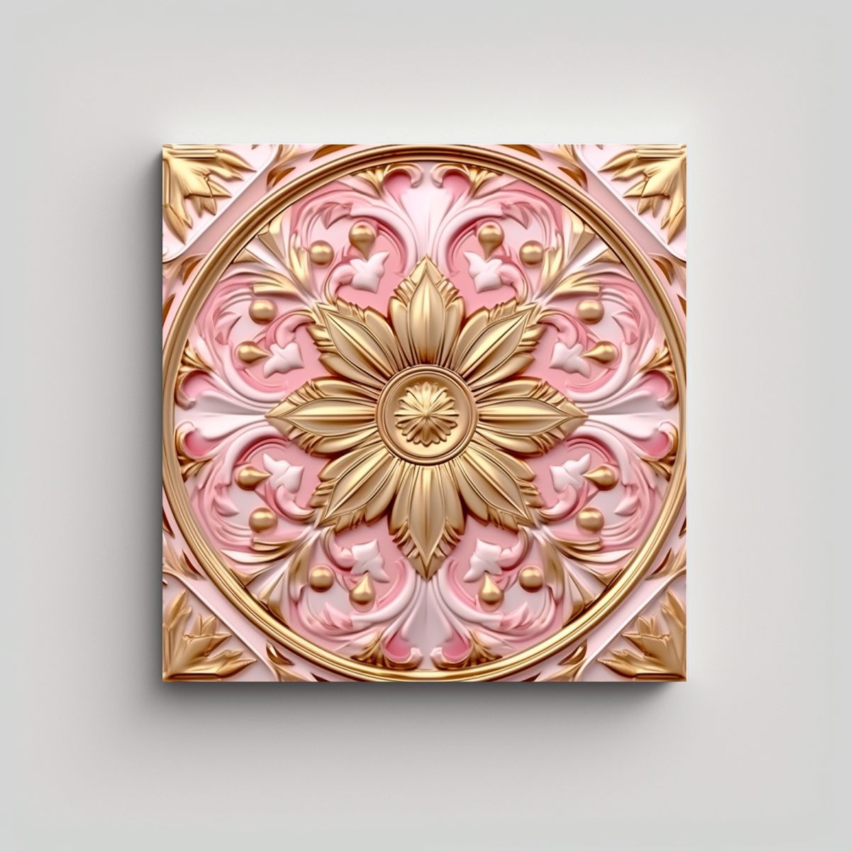 GENERICO - Ornamento Damasco Cuadrado Estética En Colores 90x90 Cm